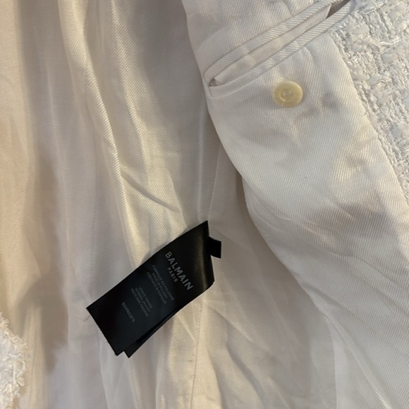 😍Authentic SOLD OUT Balmain subtle white tweed blazer gold buttons size 44 Euro - Picture 8 of 16